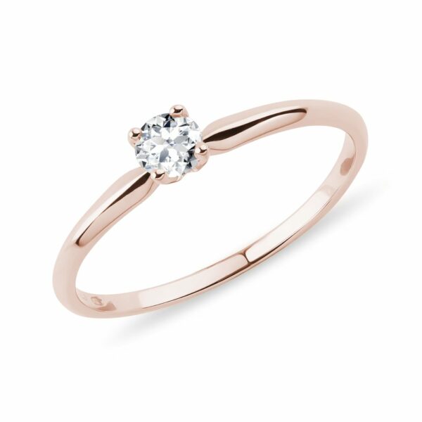 Zásnubní prsten s diamatem v růžovém zlatě
