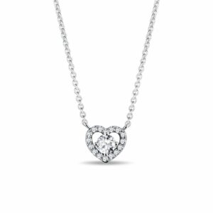 Diamantový náhrdelník srdce z bílého zlata