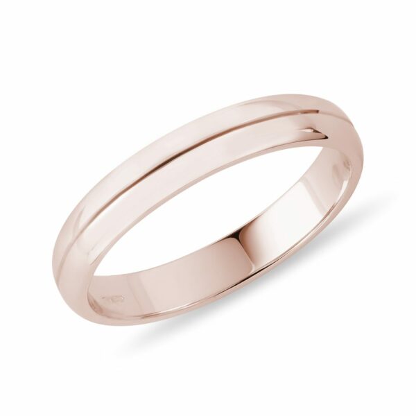Elegantní snubní prsten z růžového zlata pro pány