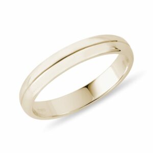Elegantní snubní prsten ze žlutého zlata pro pány