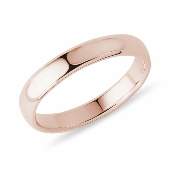 Klasický snubní prsten z růžového 14k zlata