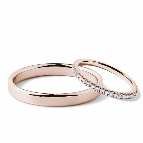 Set eternity & hladký snubní prsten z růžového zlata