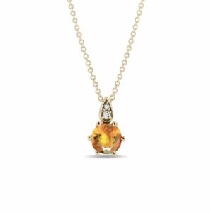 Zlatý náhrdelník s citrínem madeira a diamanty