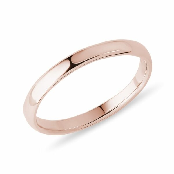 Klasický snubní prsten z růžového zlata