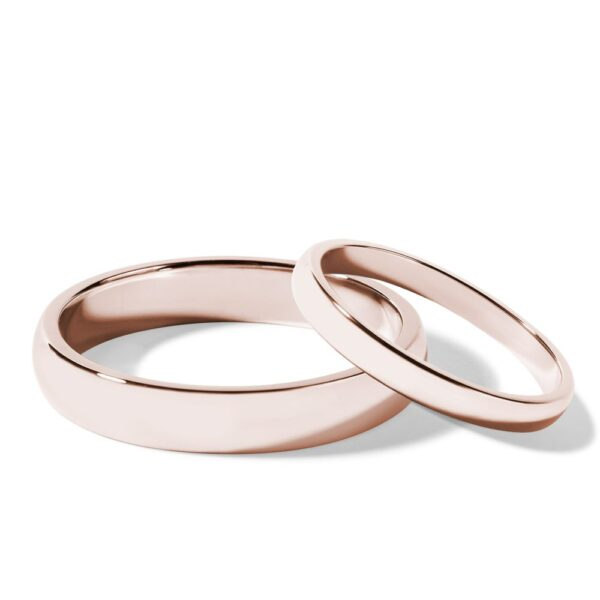 Sada klasických snubních prstenů v růžovém zlatě