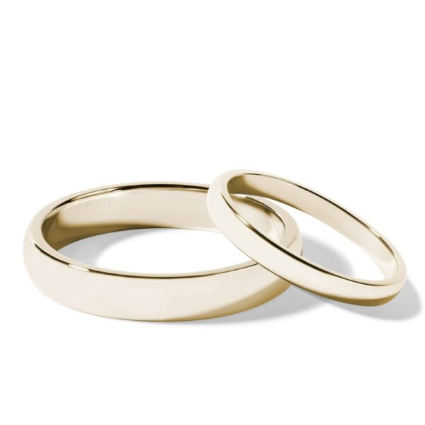 Sada klasických snubních prstenů ve žlutém zlatě