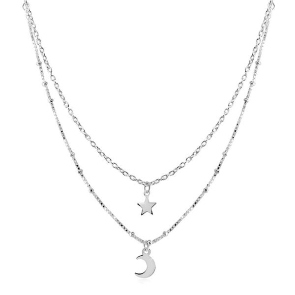 Stříbrný 925 náhrdelník - dvojitý řetízek