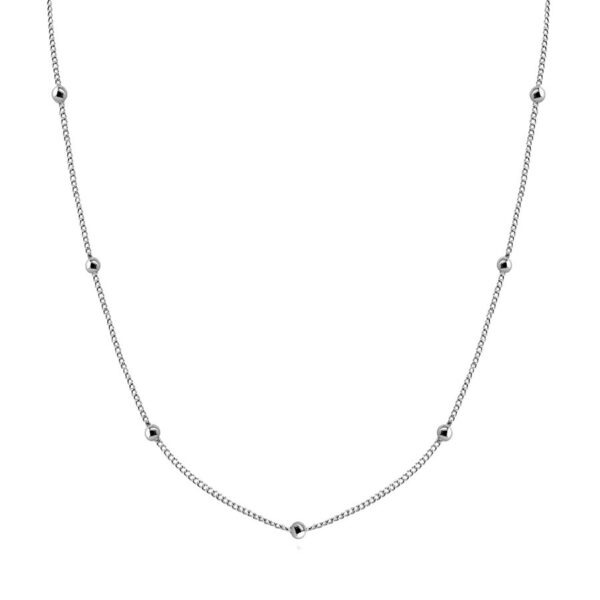Stříbrný 925 náhrdelník - řetízek z malých kulatých oček