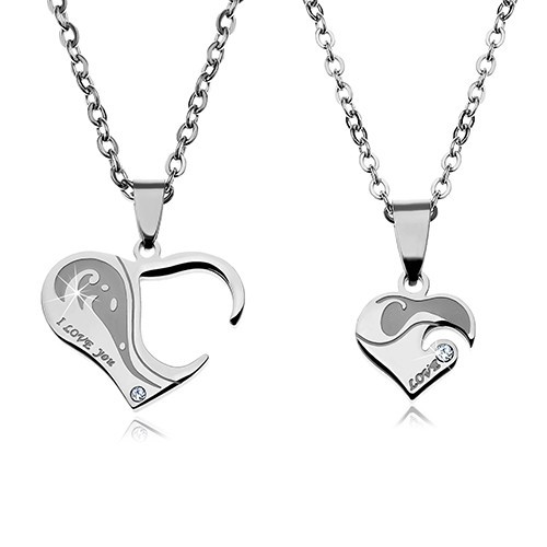 Dva ocelové náhrdelníky pro zamilované