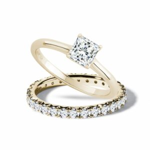 Diamantové prsteny princess a eternity