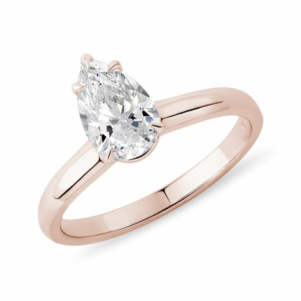 Prsten s 1.0ct lab grown diamantem v růžovém zlatě