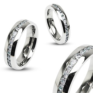 Ocelový prsten stříbrné barvy - symbol nekonečna
