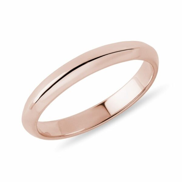 Pánský prsten z růžového zlata se zakřiveným profilem