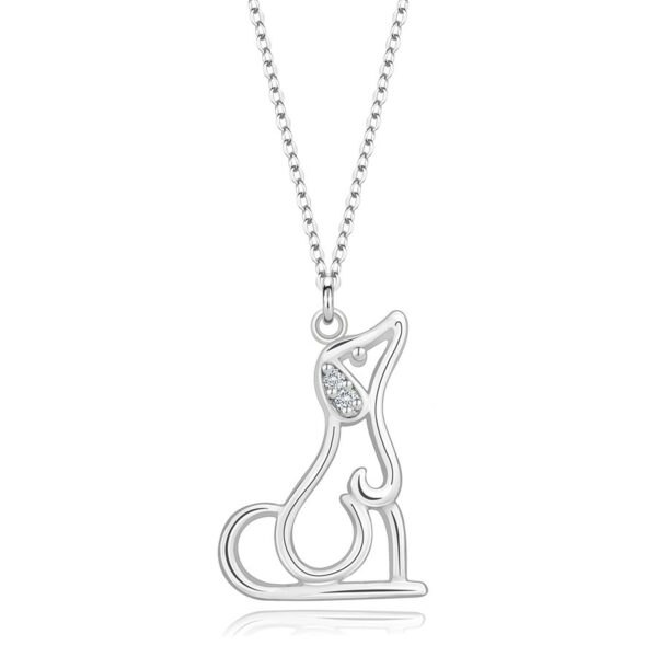 Stříbrný 925 náhrdelník - obrys sedícího psa
