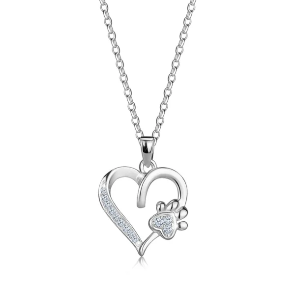 Stříbrný 925 náhrdelník - linie srdce