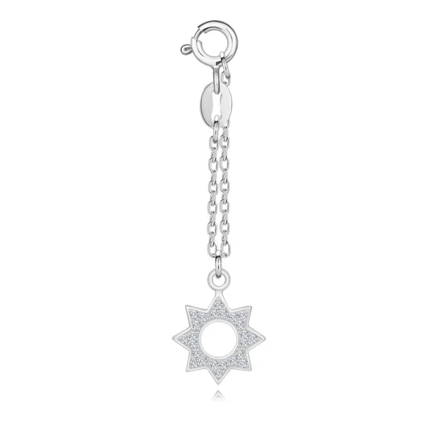 Stříbrný 925 přívěsek na náramek - osmicípá hvězda
