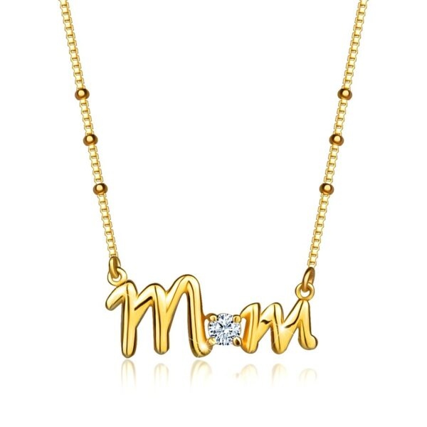 Stříbrný náhrdelník 925 - nápis "Mom"