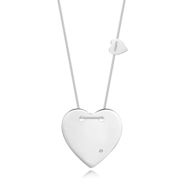 Briliantový náhrdelník ze stříbra 925 - dvě propletená srdce