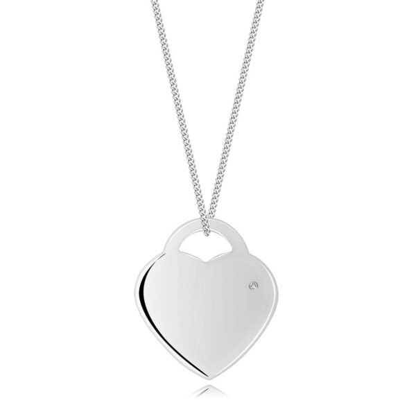 Stříbrný náhrdelník 925 - visací zámek ve tvaru srdce