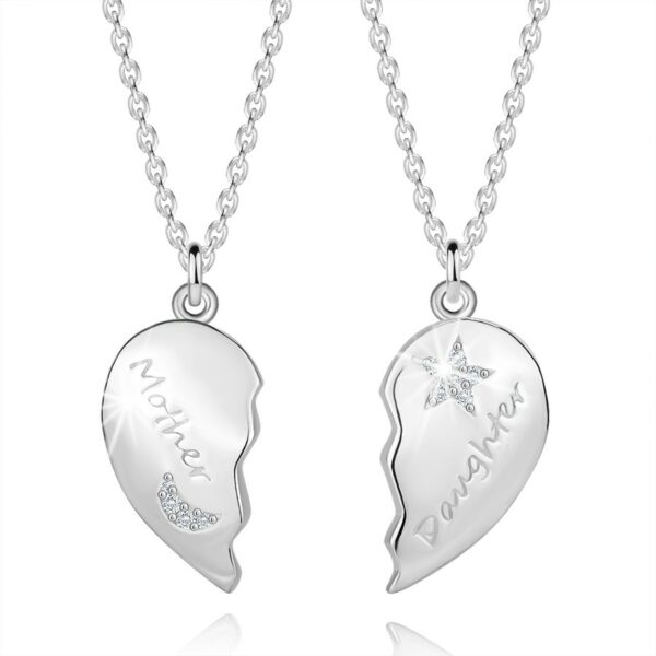 Sada stříbrných náhrdelníků - "Mother" a "Daughter"