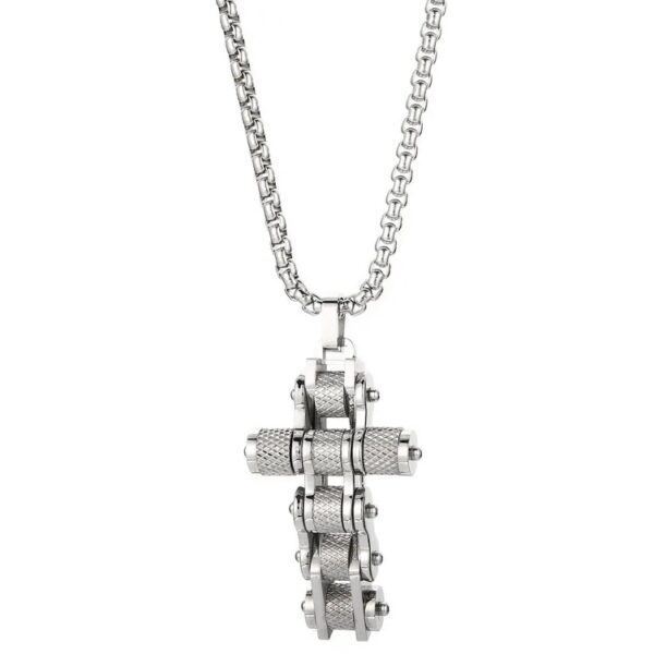 IZMAEL Náhrdelník Chain Cross Stříbrná KP29314
