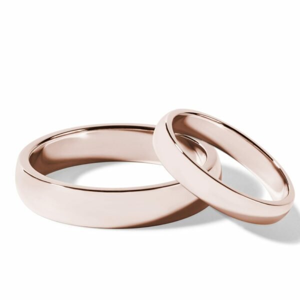 Sada klasických snubních prstenů z růžového zlata