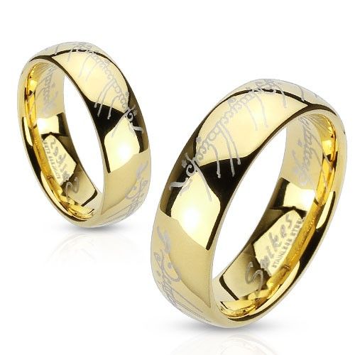 Ocelový prsten zlaté barvy